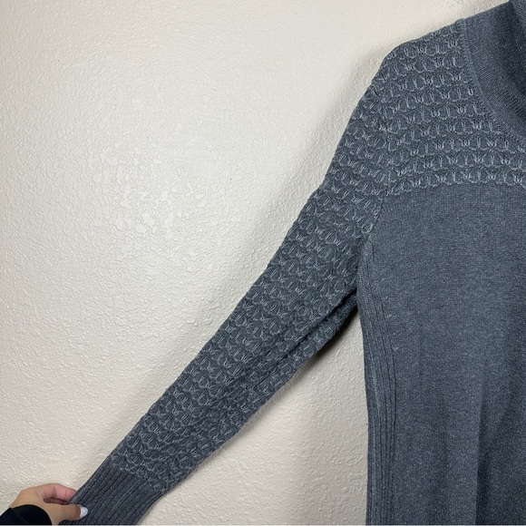 Eddie Bauer Gray Knit Long Sleeve Adjustable Cowl Neck Sweater Size XLarge - Picture 3 of 11